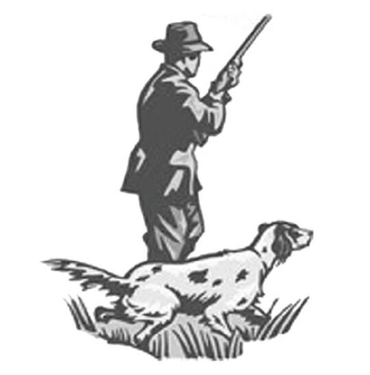 dessin chasseur et chien